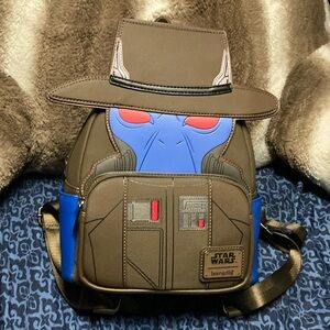 Star Wars Loungefly Bounty Hunter Brown and Blue Backpack